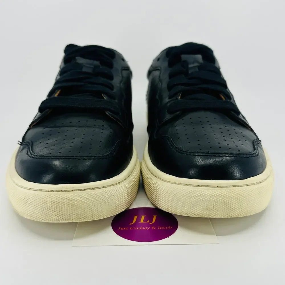 Polo Ralph Lauren Men's Jeston Black Calfskin Leather Casual Sneakers Size 10.5D